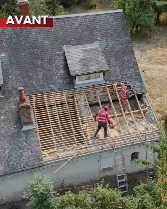 État de la toiture avant rénovation à Vierzon.